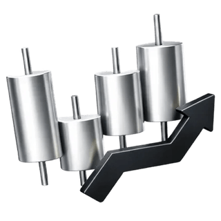 3D-icoon van een candlestick-handelsgrafiek op de over-ons-pagina van Nekxorexys